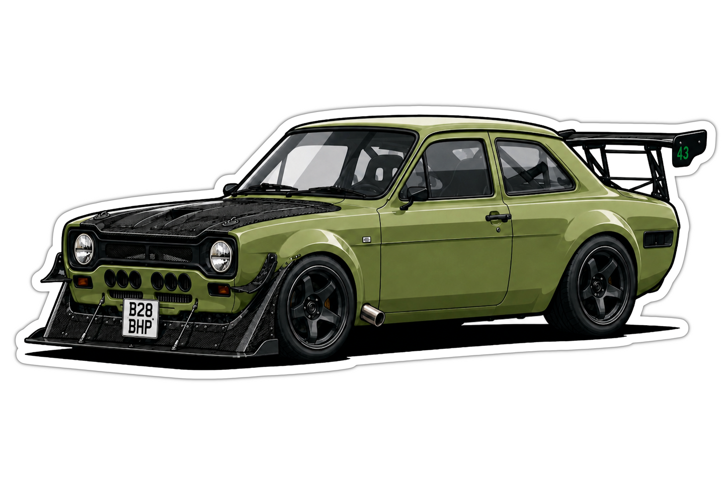 May Calendar Car Vinyl Magnet – Garry’s Twin Turbo LS Escort / TVR