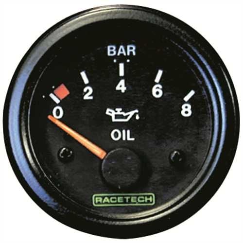 RACETECH ELECTRIC OIL PRESSURE GAUGE 0-8 BAR