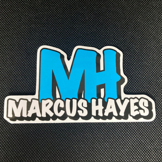 'MARCUS HAYES' logo sticker