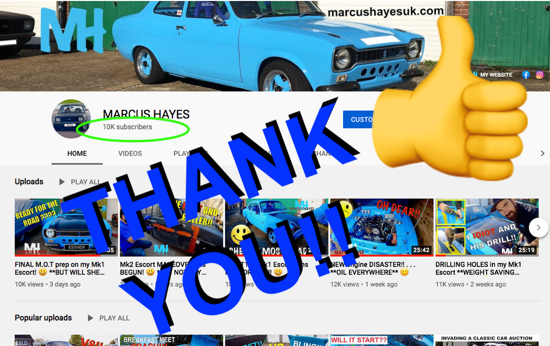 10,000 SUBSCRIBERS ON YOUTUBE!!! THANK YOU!!!! 👍