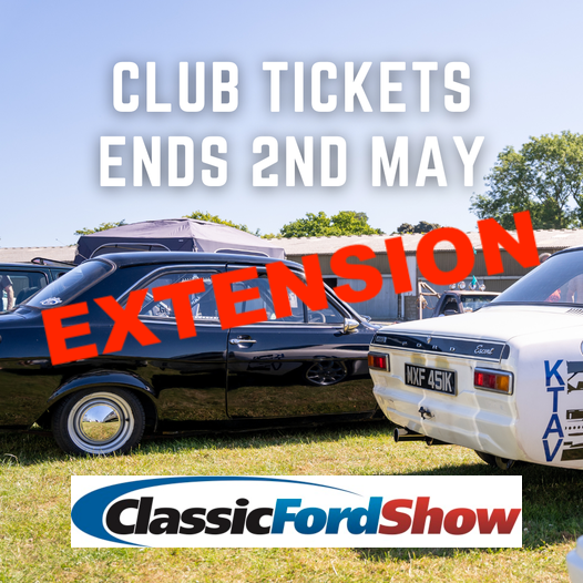 CLASSIC FORD CLUB STAND TICKETS NOW AVAILABLE UNTIL 2ND MAY! 😃