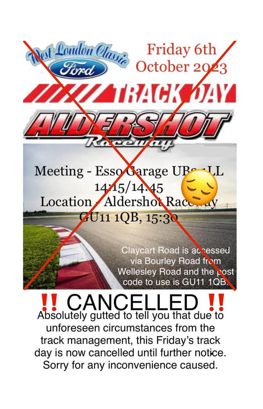 6TH OCTOBER 2023 ALDERSHOT TRACK DAY CANCELLED!! ❌