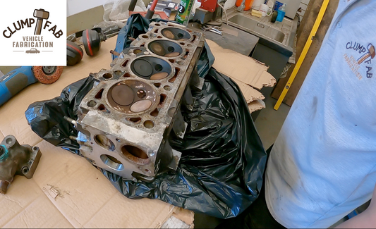 DAD's CYLINDER HEAD IS GETTING THE PROFESSIONAL TOUCH @ CLUMPFAB! 😃