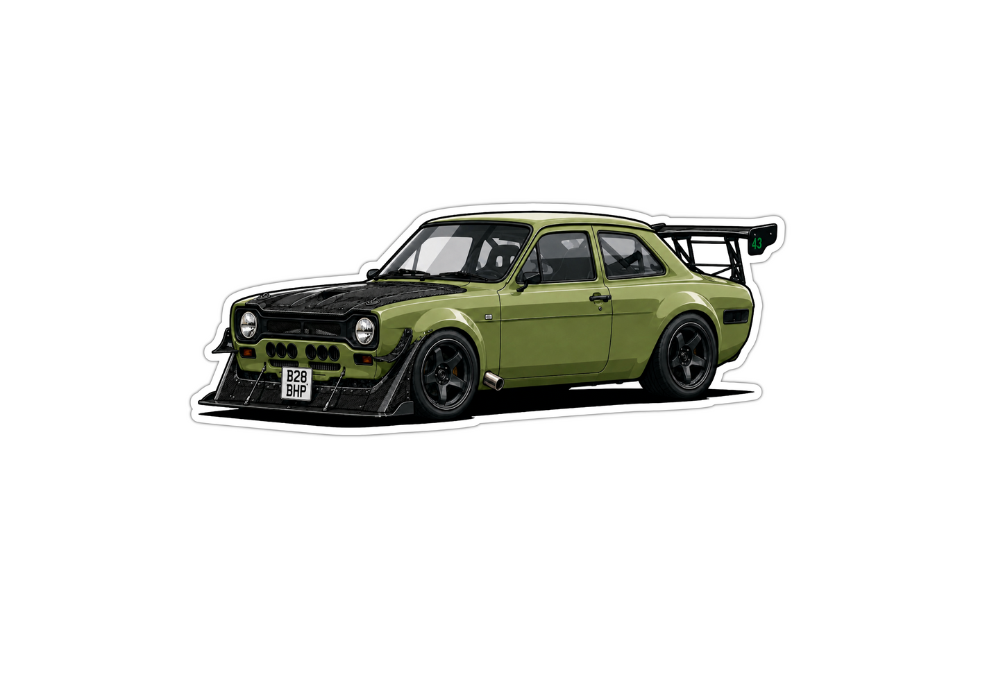 May Calendar Car Vinyl Magnet – Garry’s Twin Turbo LS Escort / TVR
