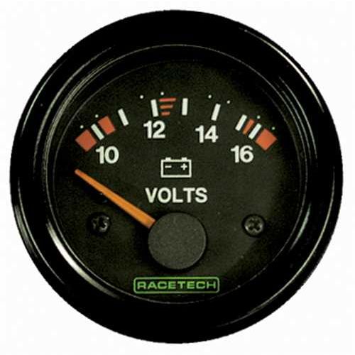 RACETECH GAUGE VOLTMETER 10-16V