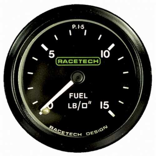 RACETECH FUEL PRESSURE GAUGE 15PSI