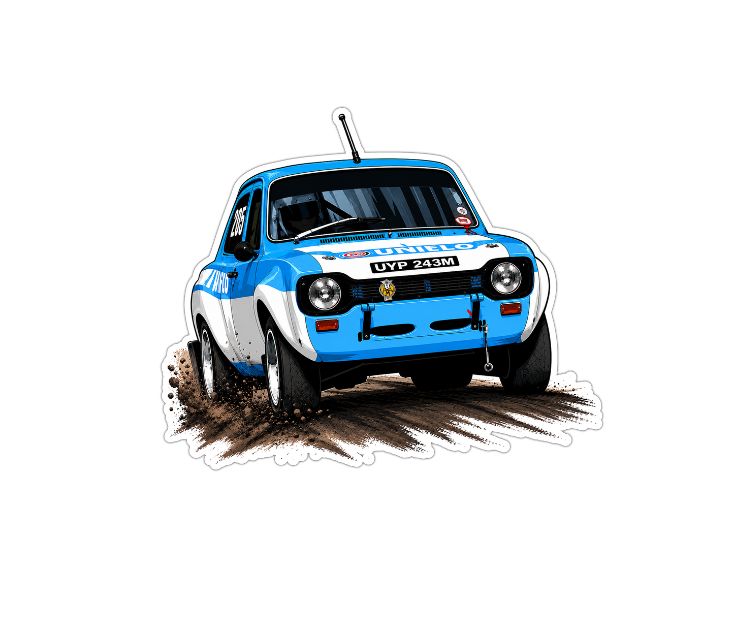July Calendar Car Vinyl Sticker - Paul’s Mk1 Escort