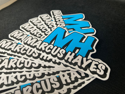 'MARCUS HAYES' logo sticker