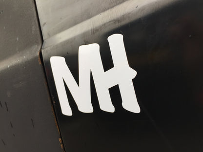 'MH' VINYL DECAL *WHITE*