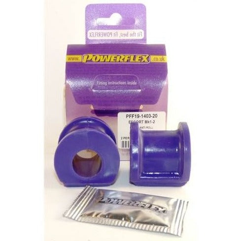 POWERFLEX POLYBUSHES (PAIR): FRONT ANTI-ROLL BAR 20mm, FORD ESCORT MK2, CAPRI MK2/3 -09/79