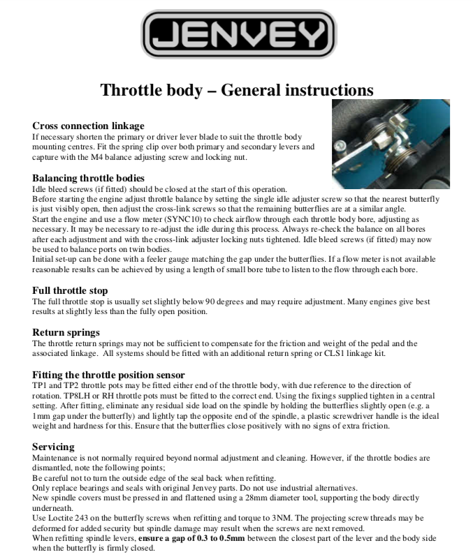 JENVEY 2 x 50MM SIDEDRAUGHT THROTTLE BODIES WITH IDLE BYPASS ADJUSTMENT