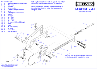 GENUINE JENVEY SINGLE CABLE THROTTLE BODY LINKAGE